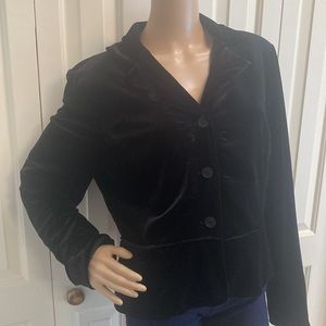 August Silk Sportswear Womens XL Black Button Front Blazer.
